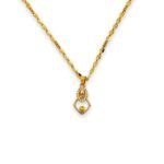 1 Gram Micro Gold Plated Stylish Geometric Pendant Chain with CZ Accents