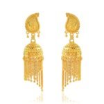 24Kt Micron 1 Gram Gold Traditional Jhalar Jhumka Earrings