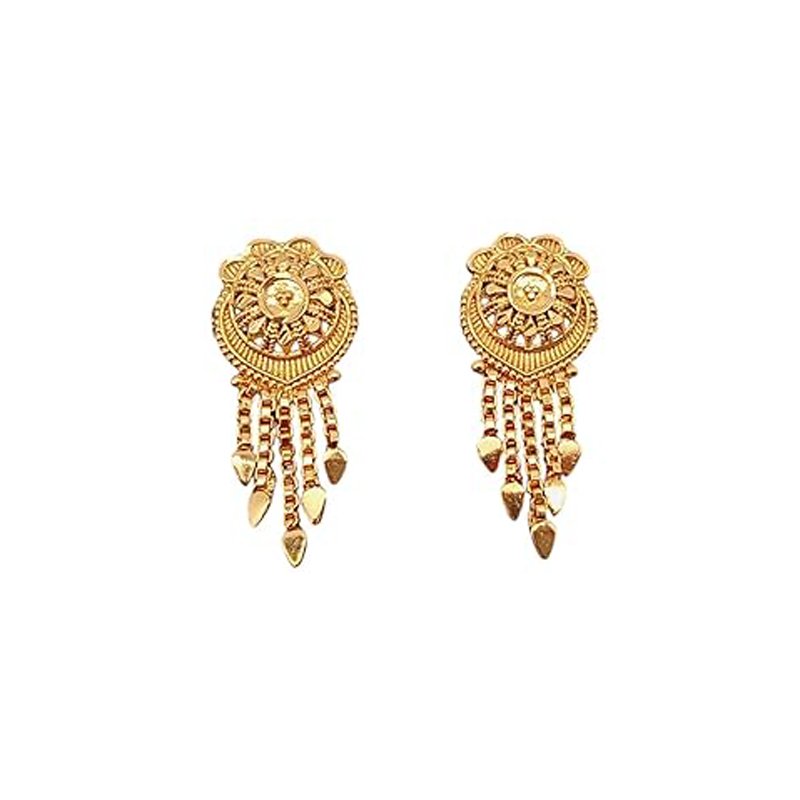 1 Trendy and Stylish 1 Gram Gold Plated, Light Weighted Drop Earring for Women and Girls - Image 1