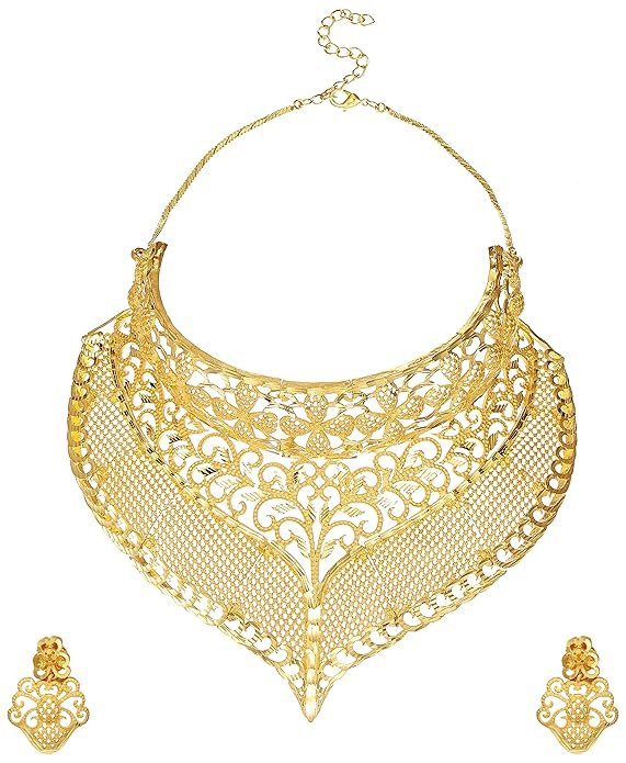 1 Mesmerising 24 Carat 1 Gram Gold Plated Choker Necklace Set - Image 1