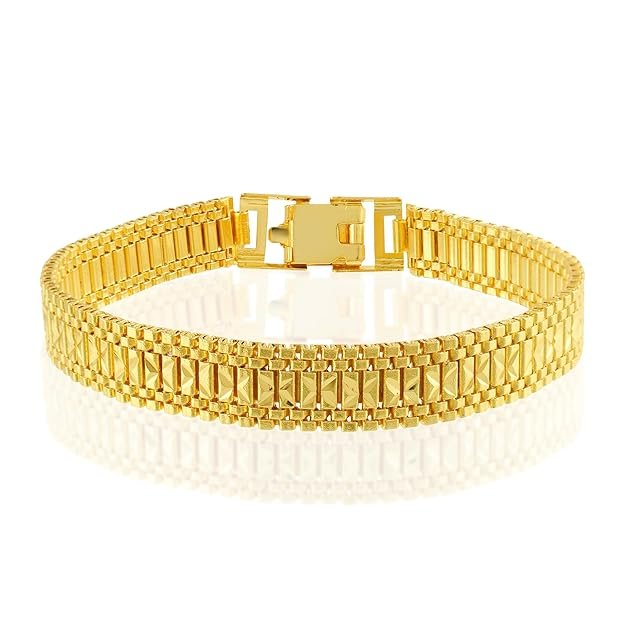 1 1Gram Gold covered stylish hand made Bracelet in Fashion Jewellery for Men & Women - Image 1