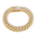 Gold Plated American Diamond Studded Charming Golden Bracelet For Men & Women