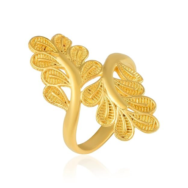 1 1 Gram Gold plated Handmade Floral design Traditional Finger ring Women - Image 1