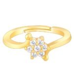 Gold Plated 925 Silver Golden Snowflake Adjustable Ring for Women