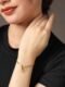 22KT gold plated 92.5% pure Sterling Silver Figaro Designer Bracelet with Alphabet Pendant for Girls and Women - Image 3