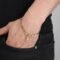 22KT gold plated 92.5% pure Sterling Silver Figaro Designer Bracelet with Charm for Men & Boys - Image 2