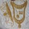Gold-Plated Bridal Jewelry Set, Traditional Floral Design Necklace, Earrings, Maang Tikka - Image 2