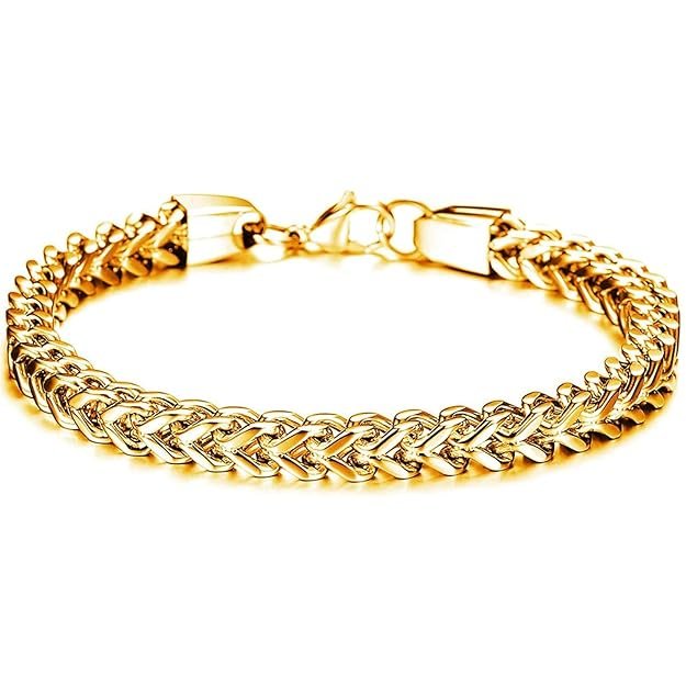 4 Yellow Chimes Silver Tone Stainless Steel Type Fashion Bracelet for Men & Boys - Image 1