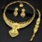 24k Gold Plated Choker Jewellery Set with Earrings, Ring, Bracelet and Cubic Zirconia CZ Stones - Image 5